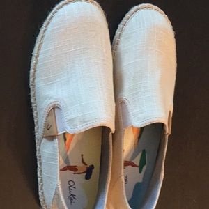 Olukai espadrilles.   Never worn.   Light beige